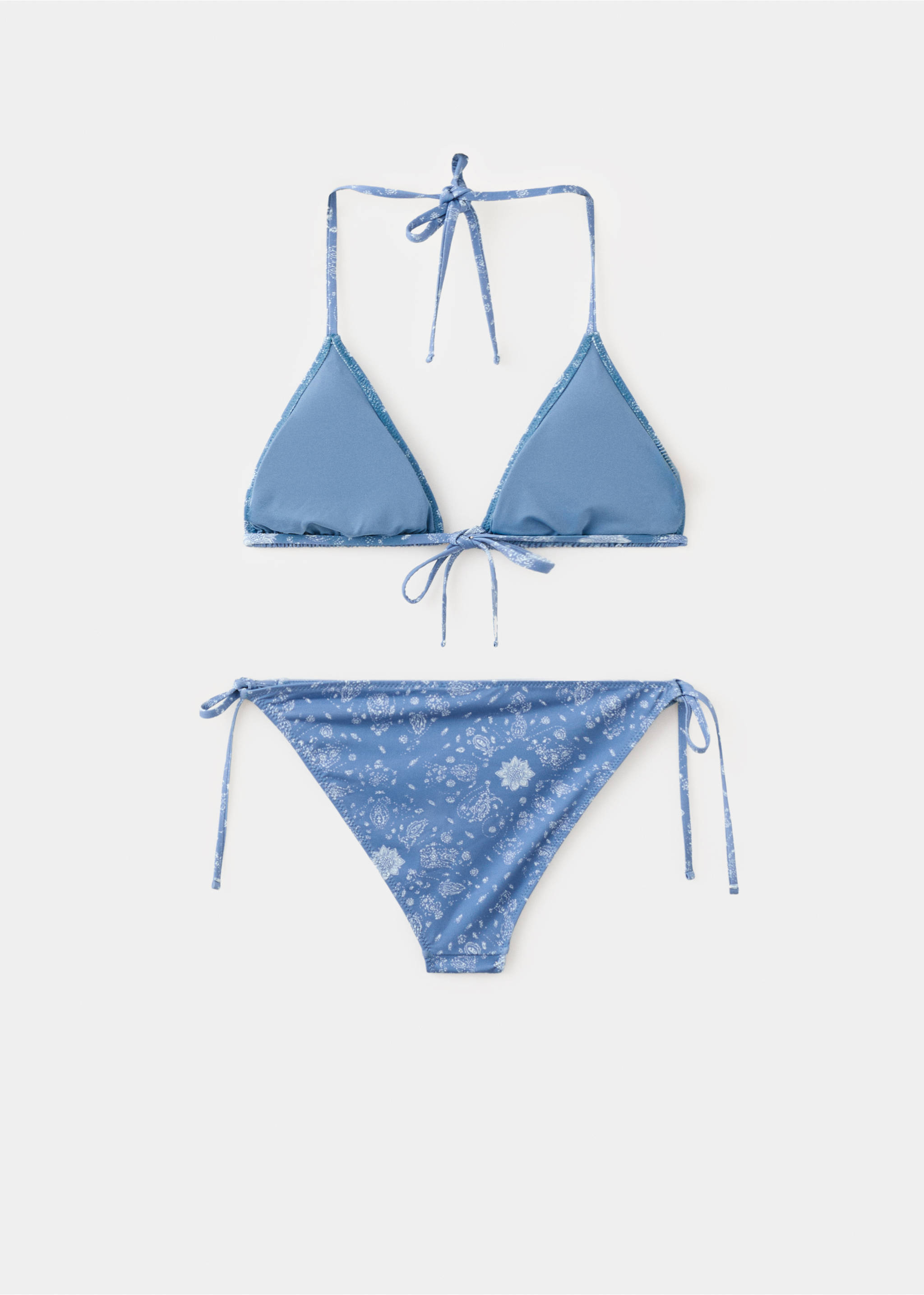 Bikini med mönster och medelhög trosa - Artikelns baksida, Blå. Ref: 27075967-00.