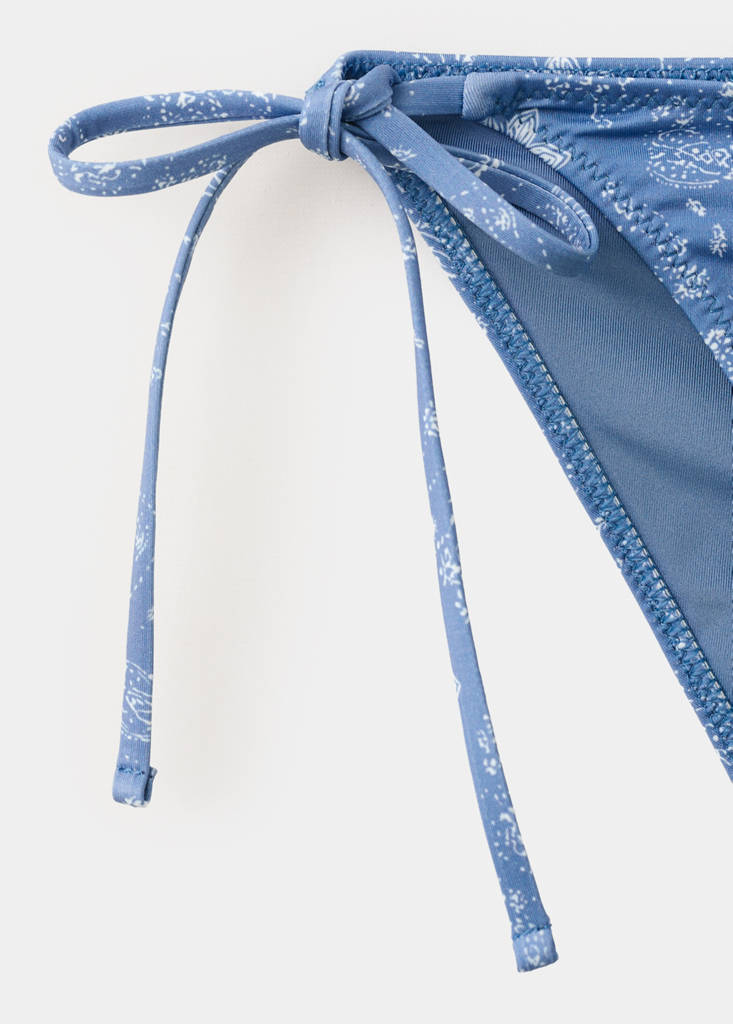 Printed bikini with medium-coverage bottoms — Blue
