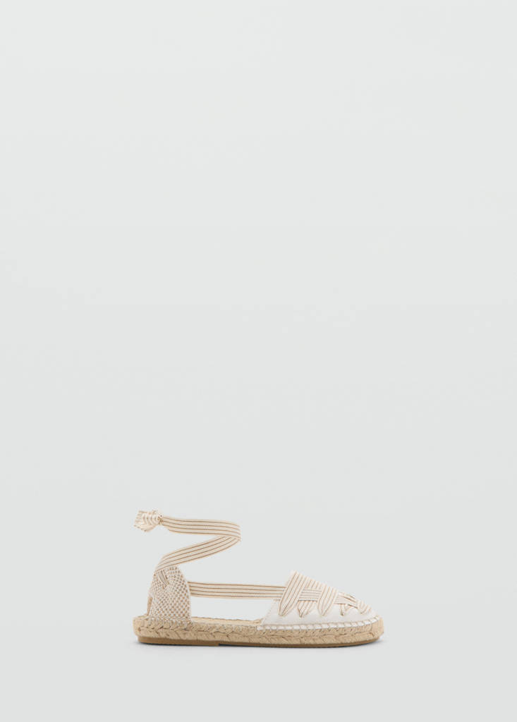 Espadryle z paskami złamana biel - Dzieci - 36 - MANGO KIDS