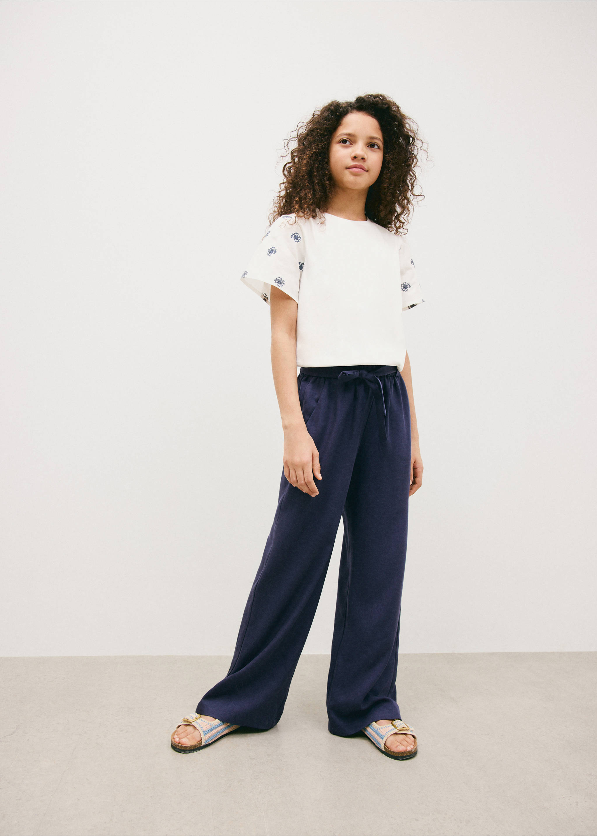 Lyocell tie-waist trousers - General plane, Navy. Ref: 27075969-00.