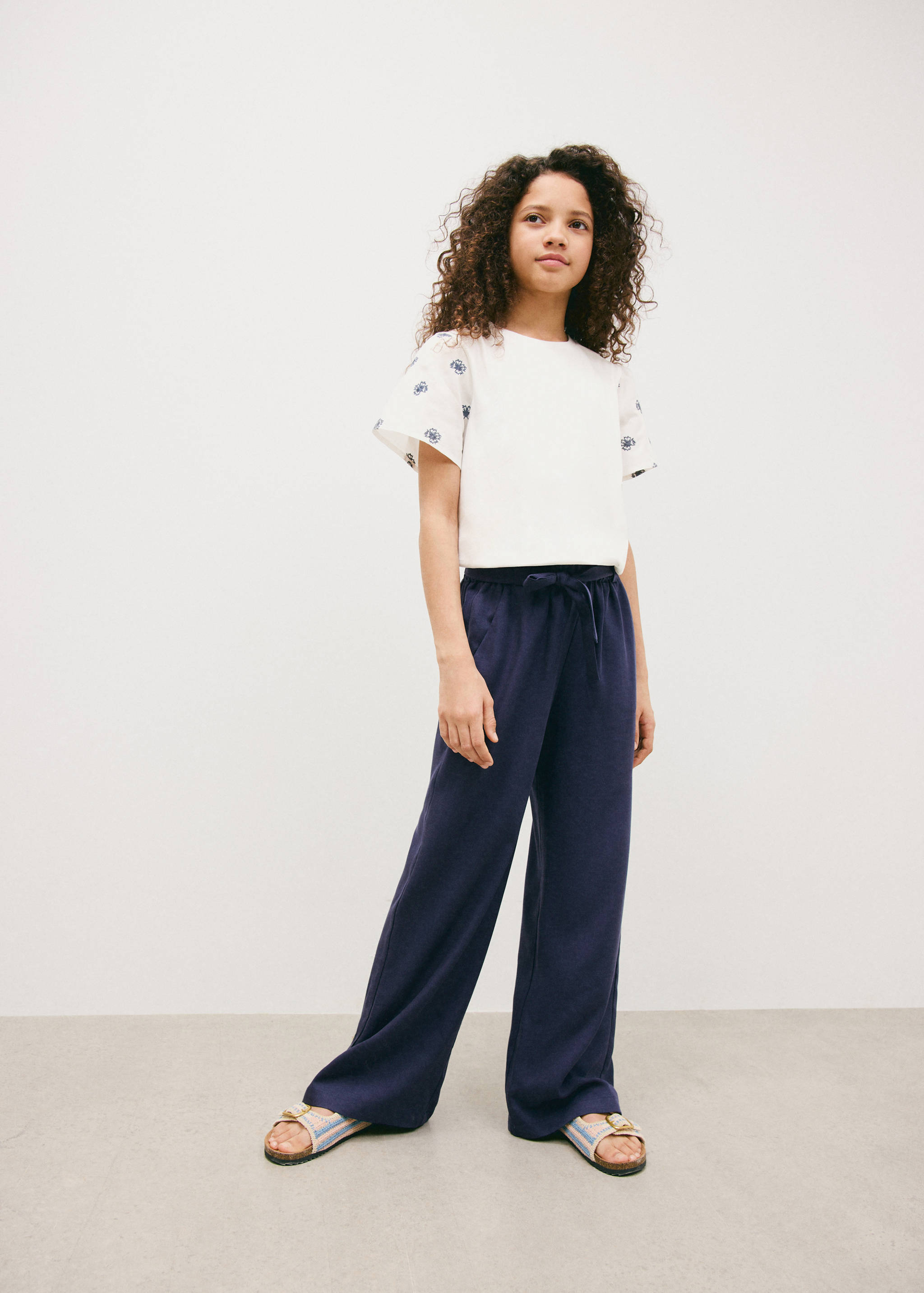 Lyocell tie-waist trousers - General plane