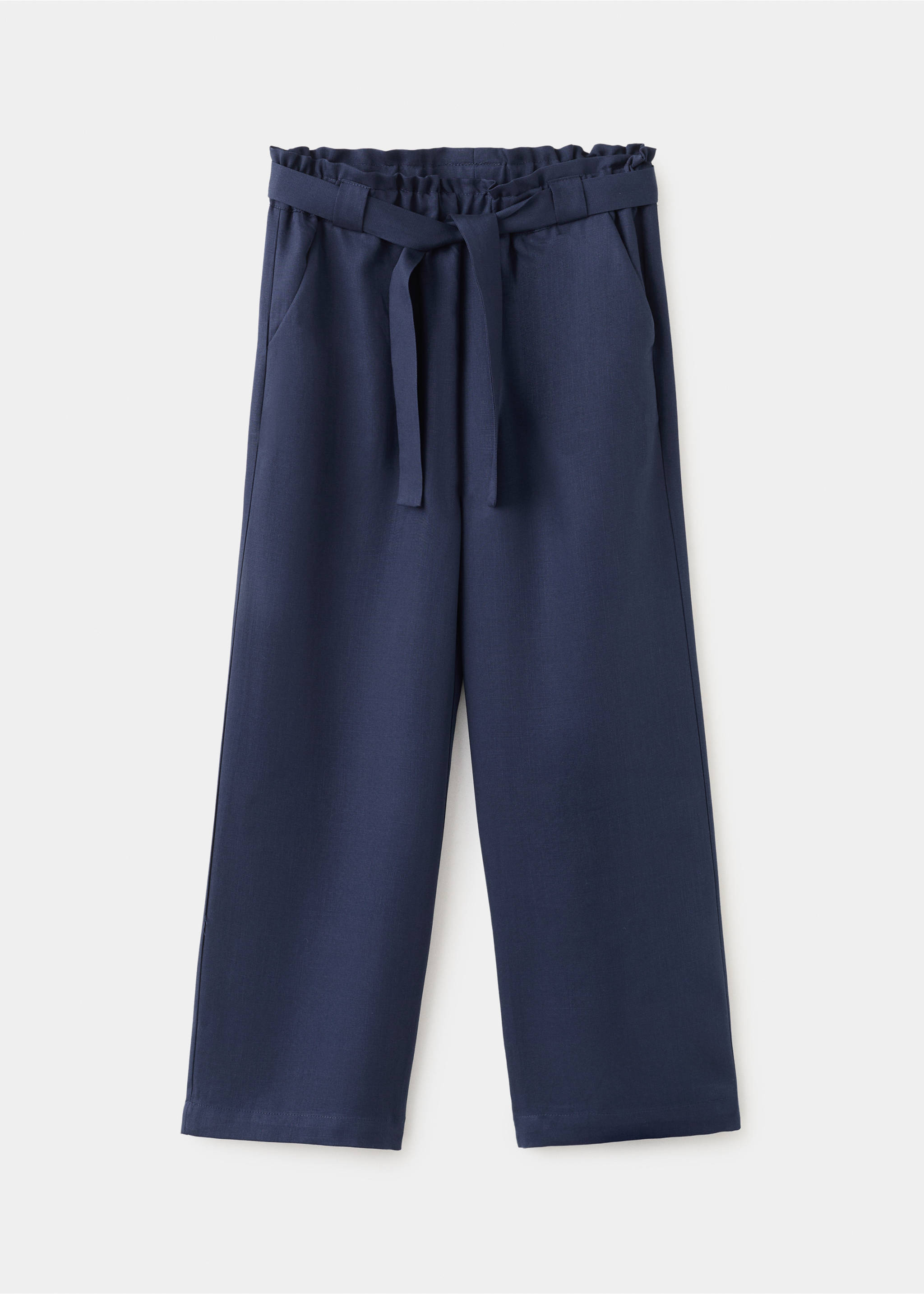 Lyocell tie-waist trousers - Article without model, Navy. Ref: 27075969-00.