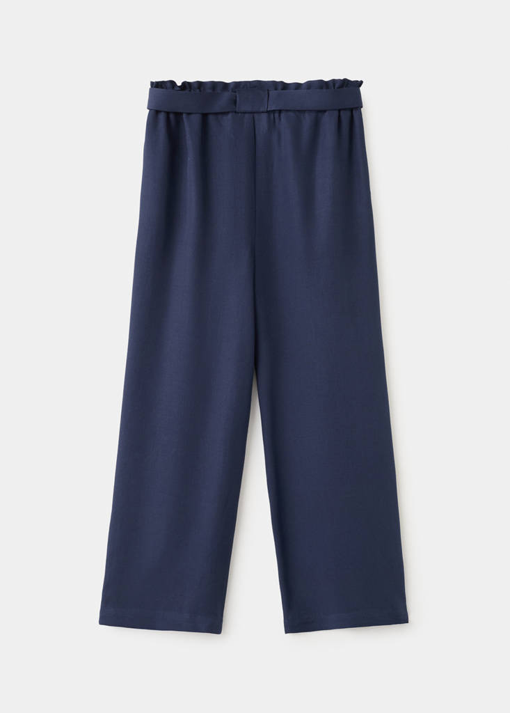 Lyocell tie-waist trousers — Navy
