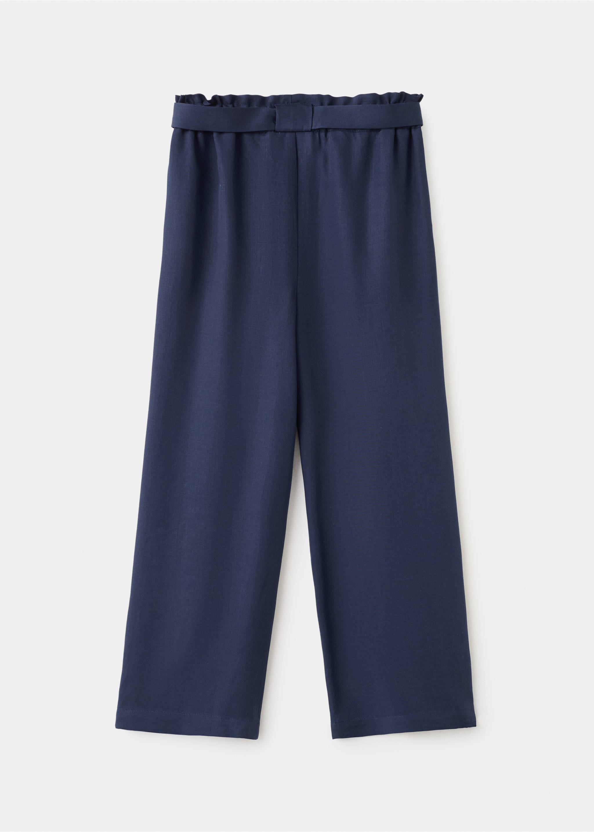 Lyocell tie-waist trousers - Reverse of the article, Navy. Ref: 27075969-00.