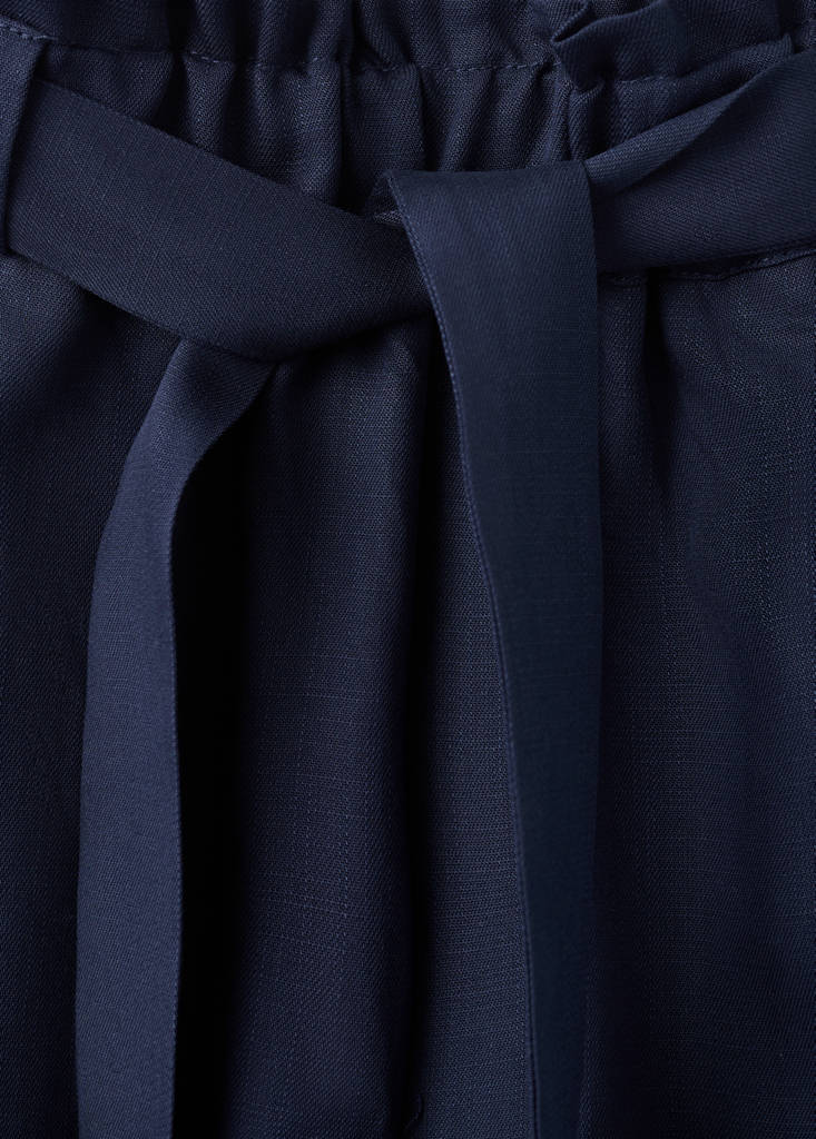 Lyocell tie-waist trousers — Navy