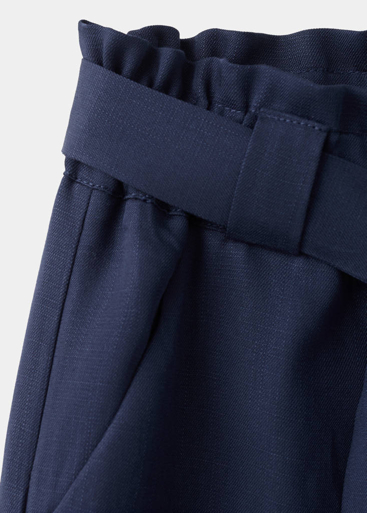 Lyocell tie-waist trousers — Navy