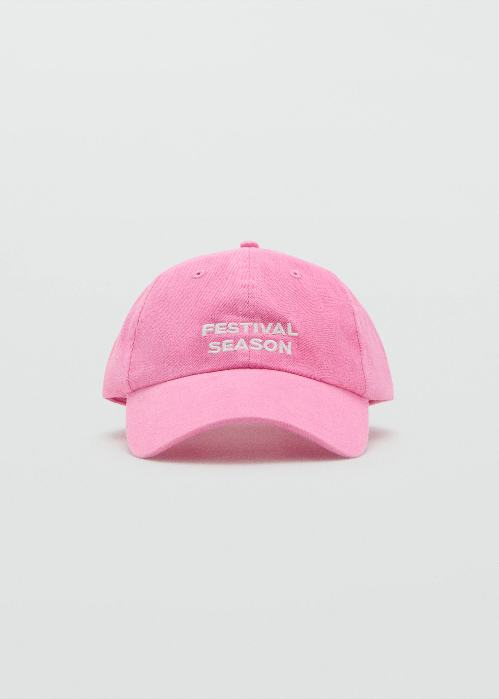 Cap with embroidered text - Article without model, Neon Pink. Ref: 27075970-00.