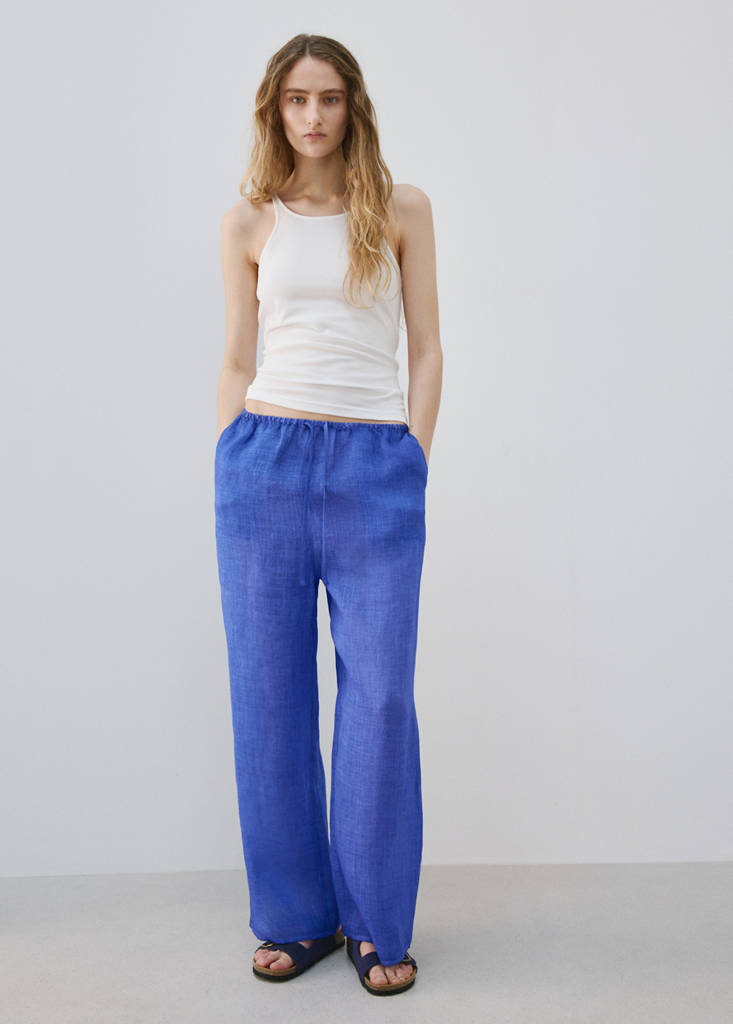 100% ramie trousers with an overdyed effect