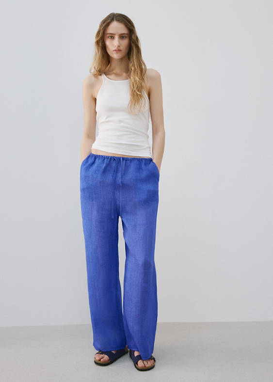 Spodnie 100% ramia z efektem overdyed
