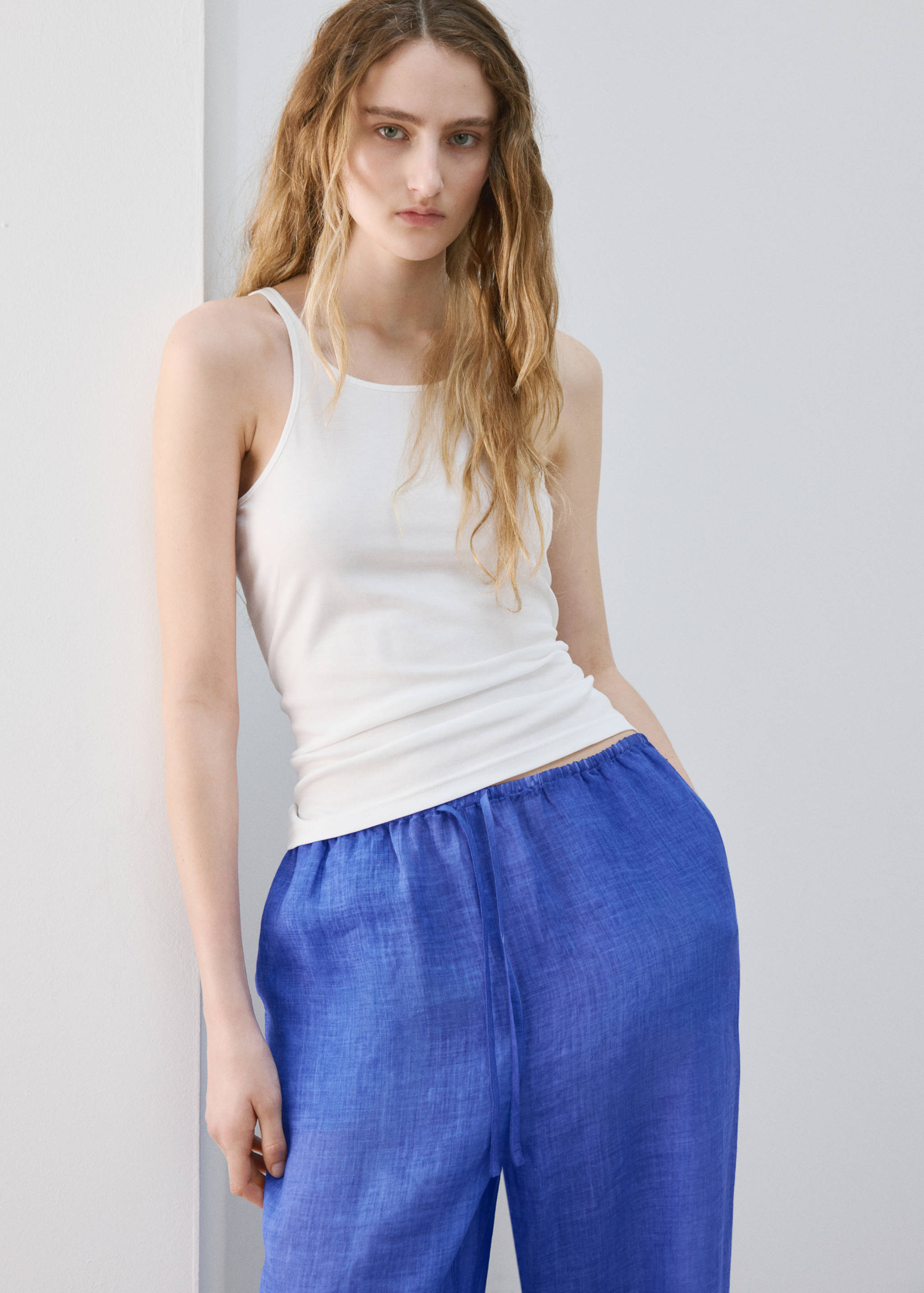 Pantalon 100 % ramie avec effet overdyed - Détail de l'article 1