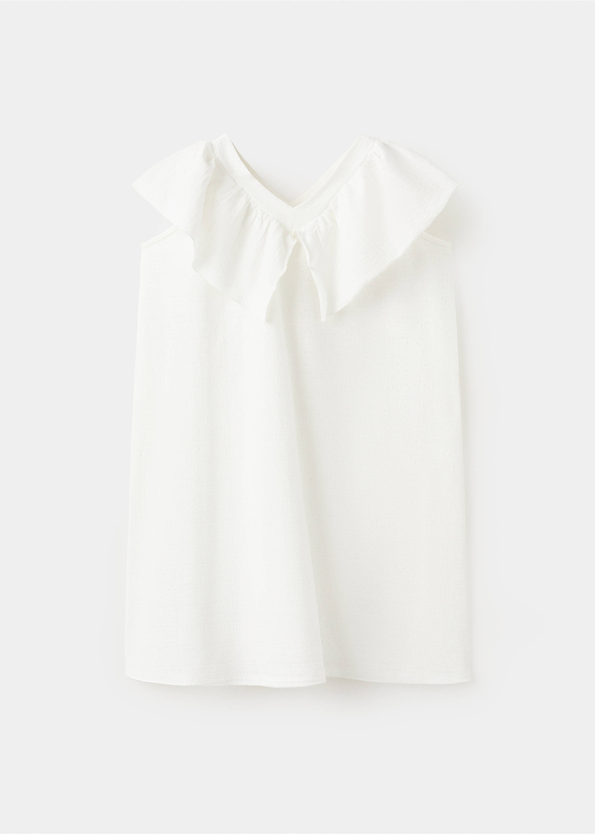Short ruffled dress - Article without model, Off White. Ref: 27075976-00.