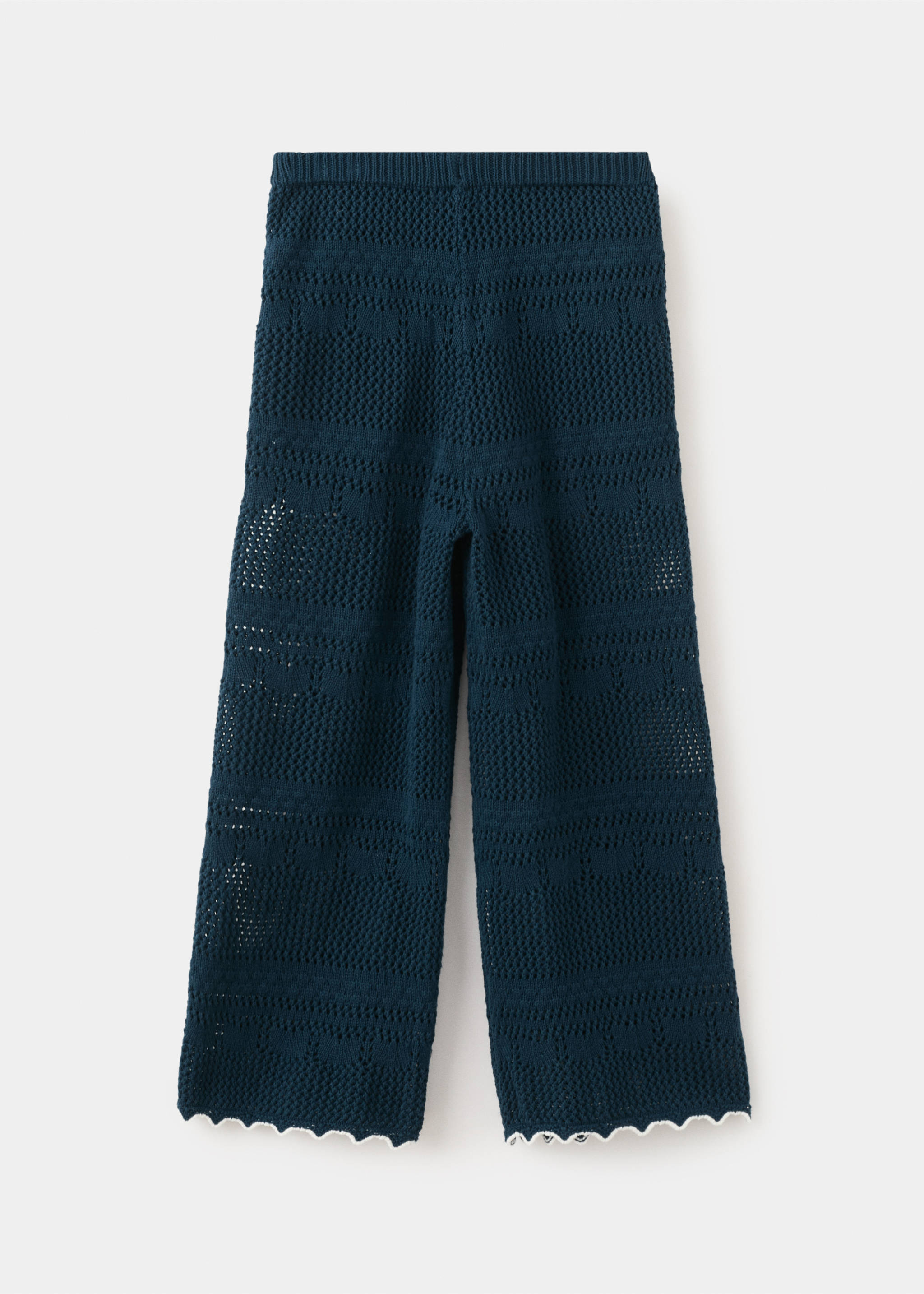 Contrast crochet trousers - Reverse of the article, Navy. Ref: 27075978-00.