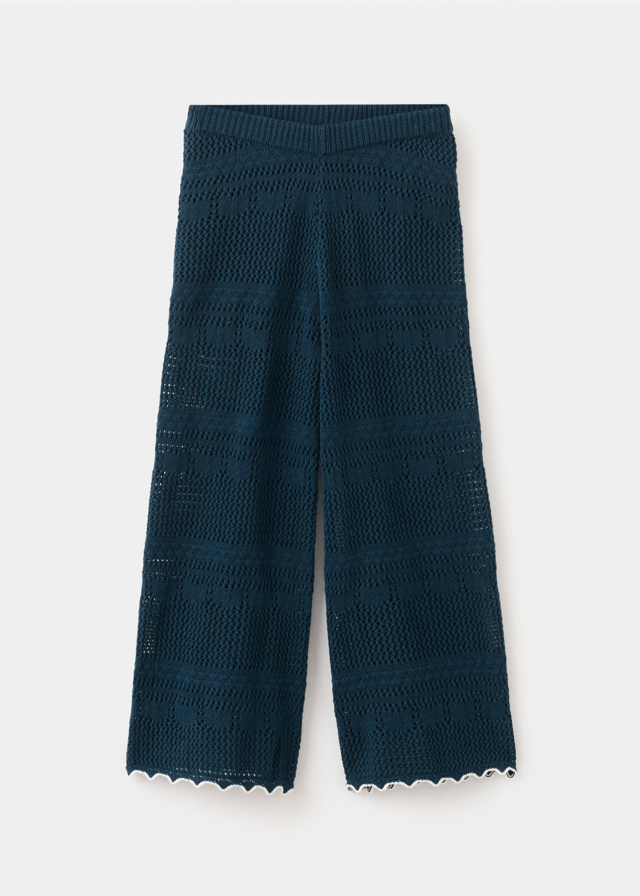 Gehaakte pantalon met contrast - Artikel zonder model, Marineblauw. Ref: 27075978-00.