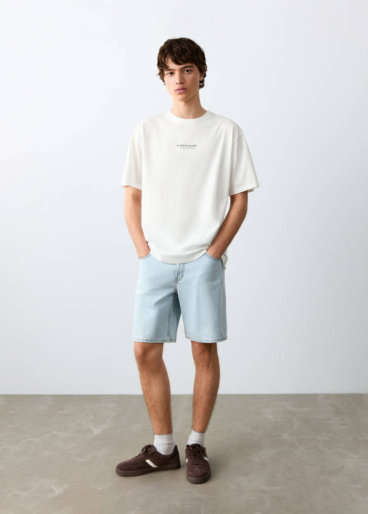 Printed cotton-blend t-shirt — Off White