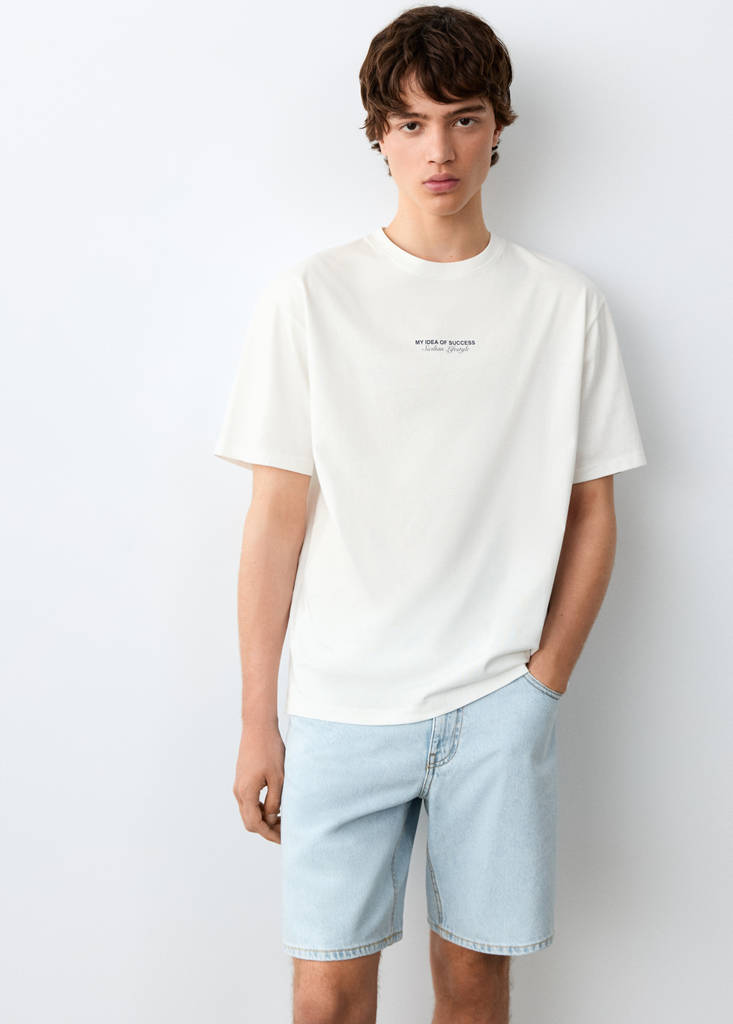 Printed cotton-blend t-shirt — Off White
