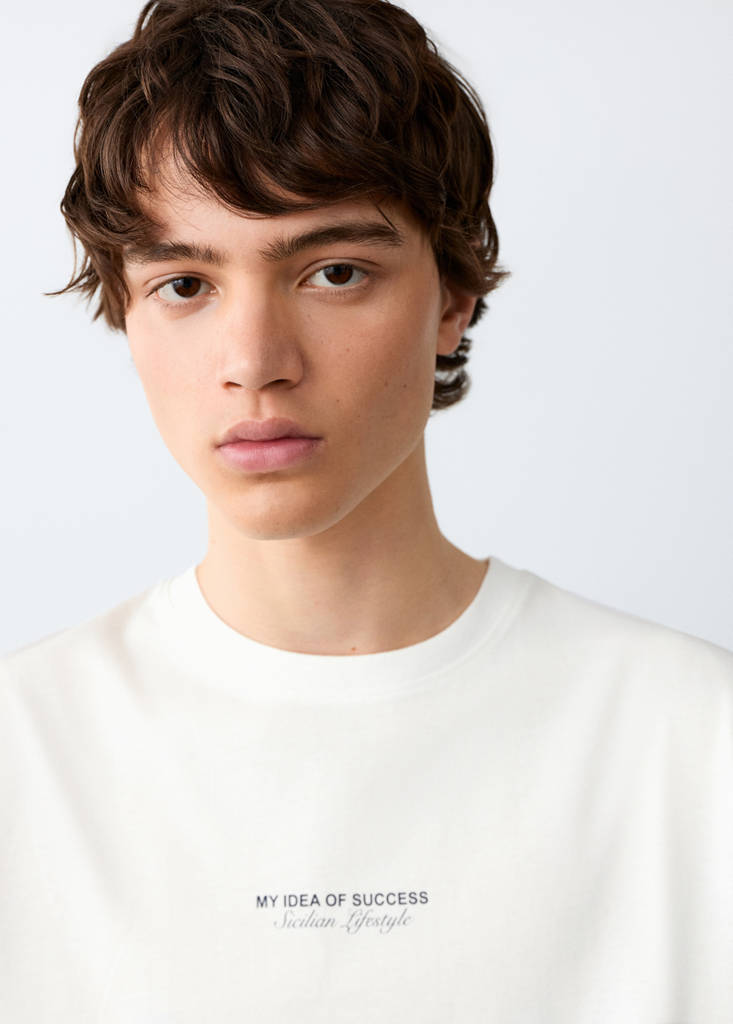 Printed cotton-blend t-shirt — Off White