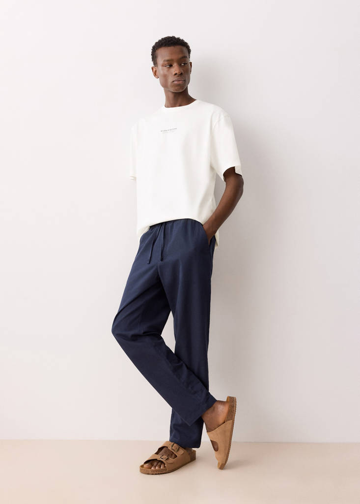 Printed cotton-blend t-shirt — Off White