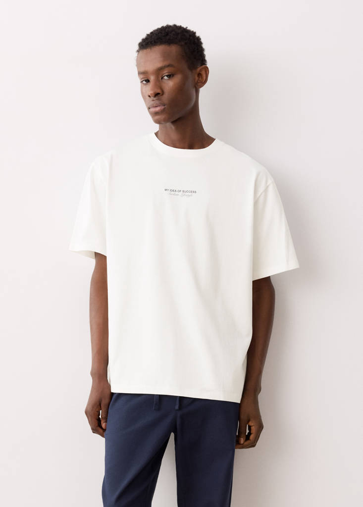 Printed cotton-blend t-shirt — Off White