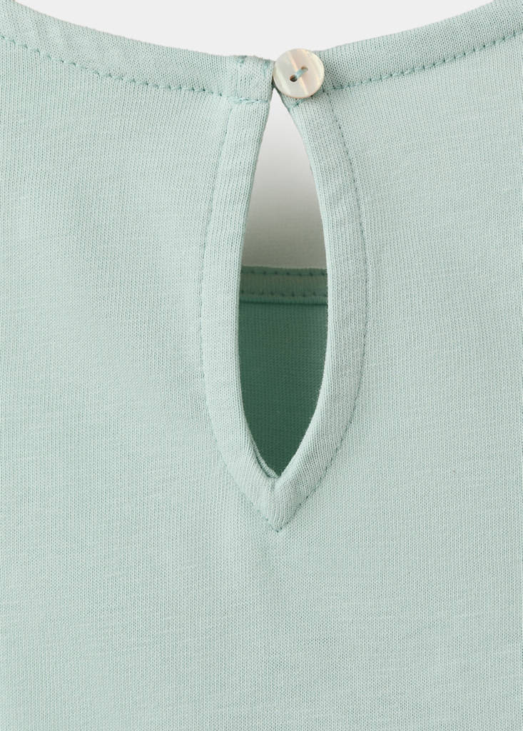 Floral relief top — Aqua Green