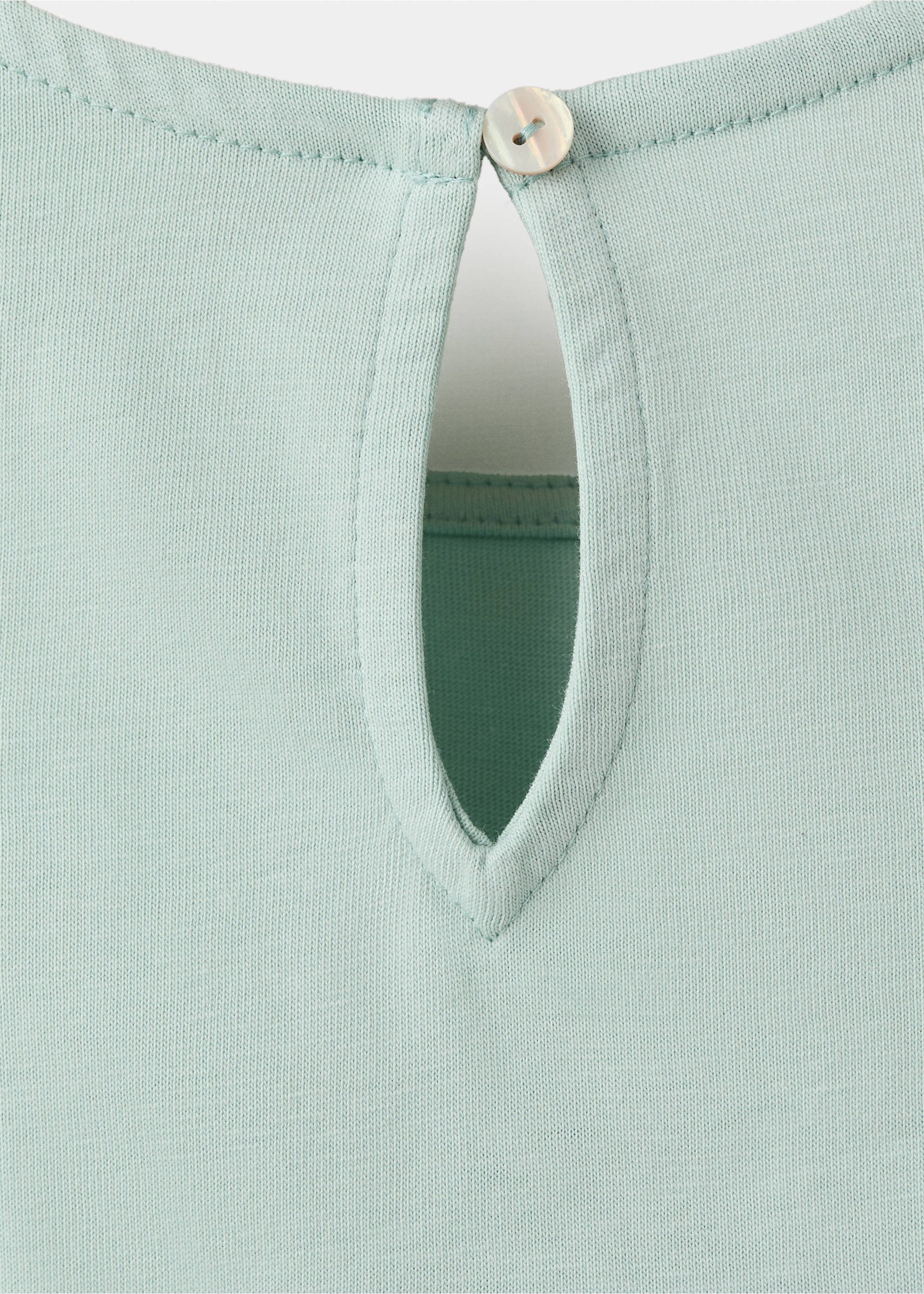 Floral relief top - Details of the article 0, Aqua Green. Ref: 27075986-00.
