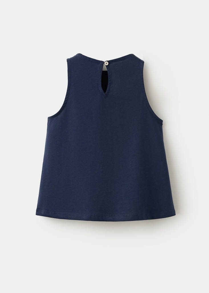 Floral relief top — Navy