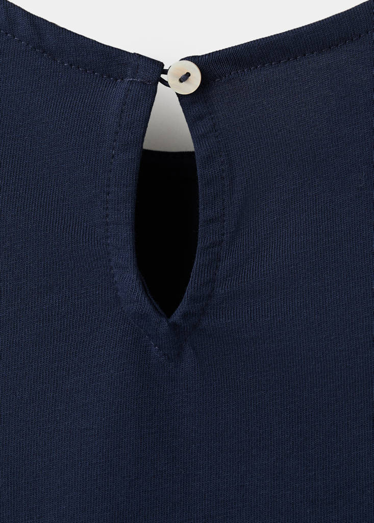 Floral relief top — Navy