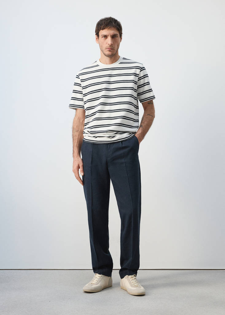 Regular fit striped T-shirt — White