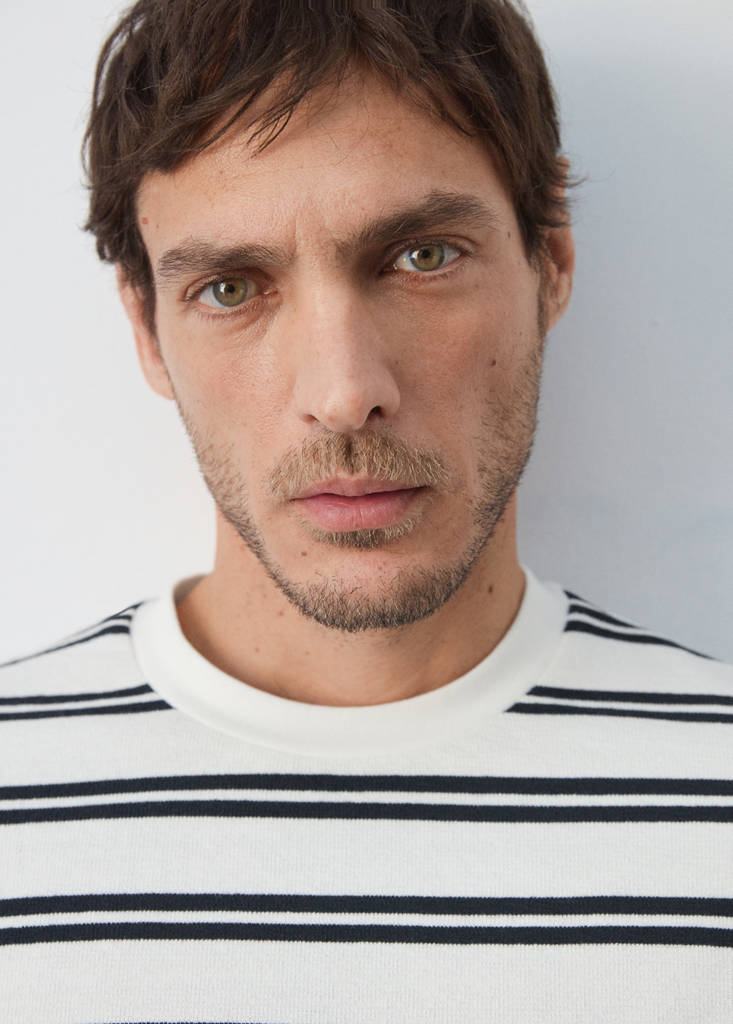 Regular fit striped T-shirt — White