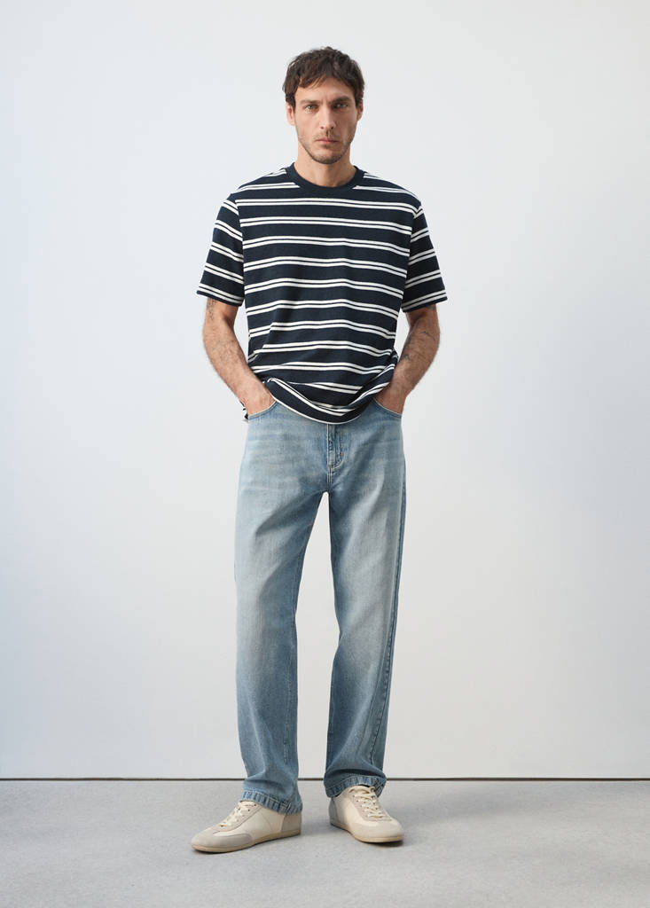 Regular fit striped T-shirt — Navy