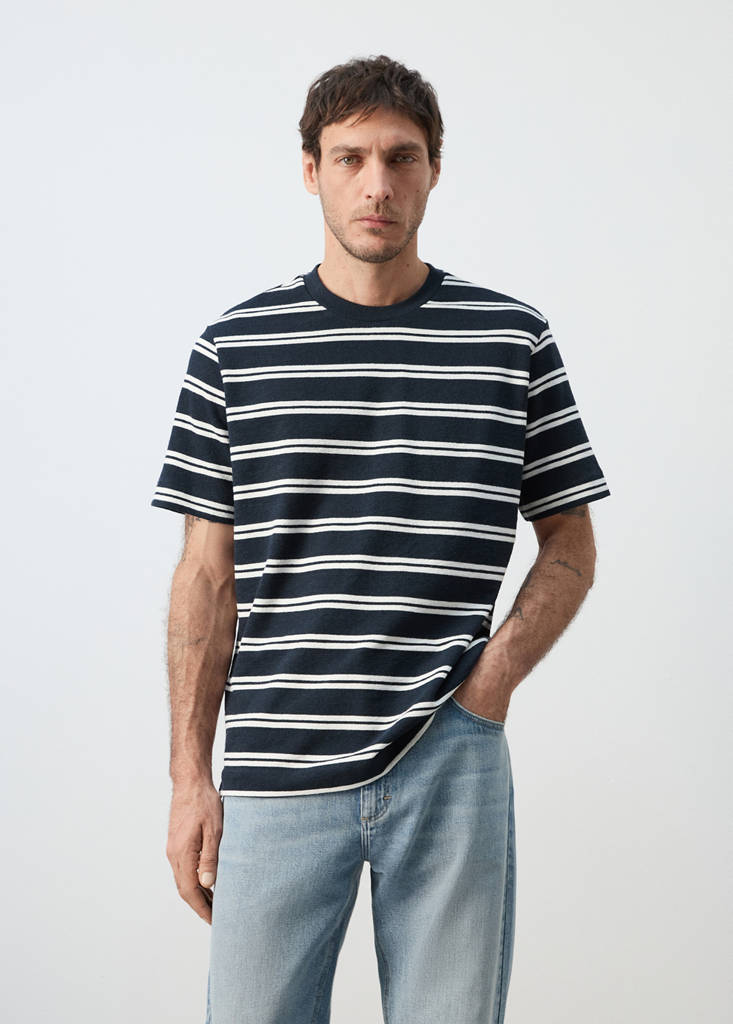 Regular fit striped T-shirt — Navy
