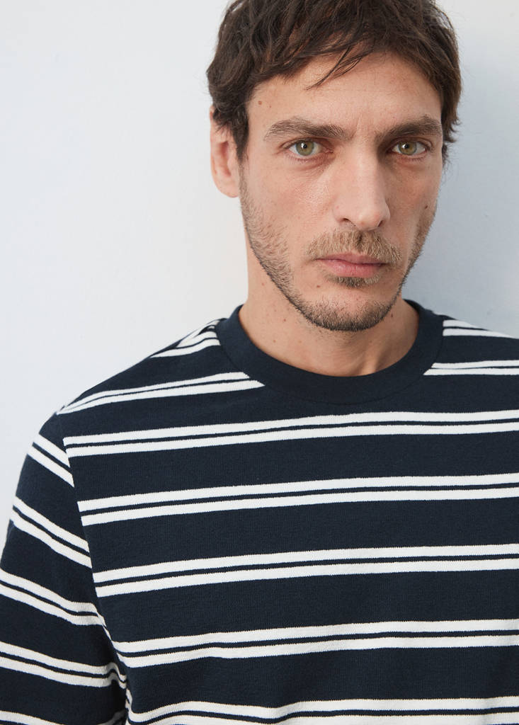 Regular fit striped T-shirt — Navy