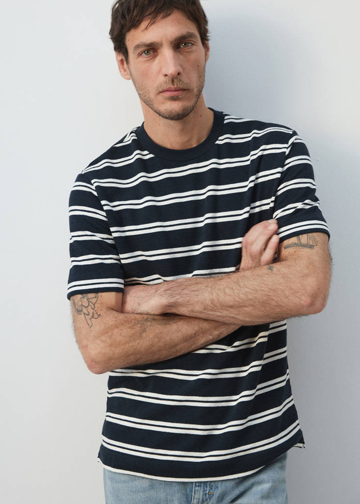 Regular fit striped T-shirt — Navy
