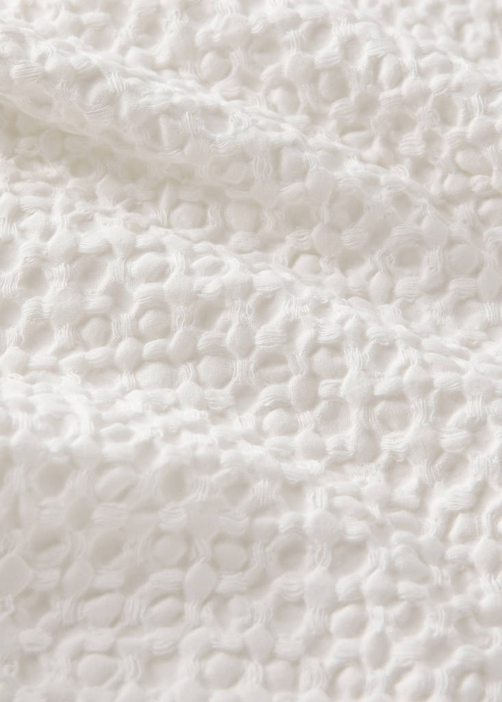 Waffel-Baumwolldecke garment dye Bett 90/105 cm — Ecru