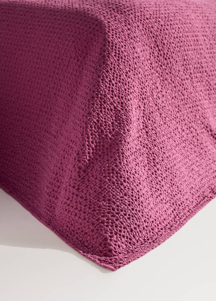 Waffel-Baumwolldecke garment dye Bett 90/105 cm — Geranienrosa