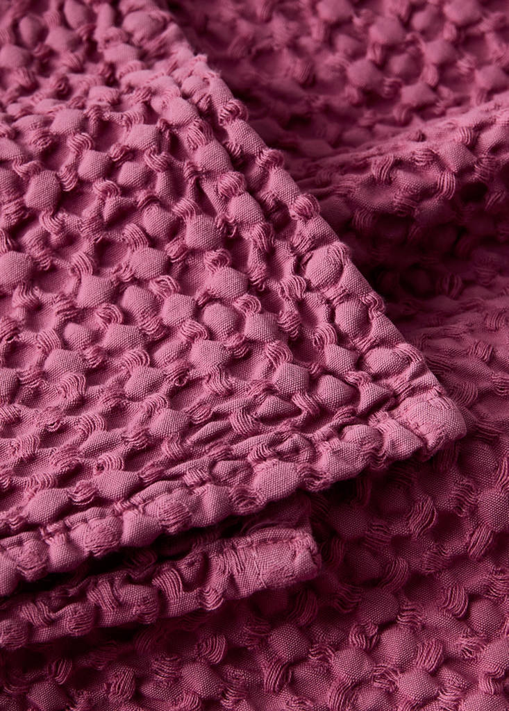 Waffel-Baumwolldecke garment dye Bett 90/105 cm — Geranienrosa