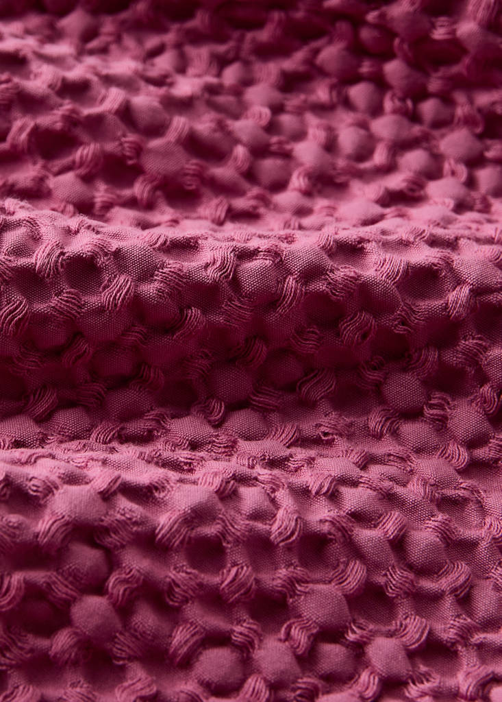 Waffel-Baumwolldecke garment dye Bett 90/105 cm — Geranienrosa