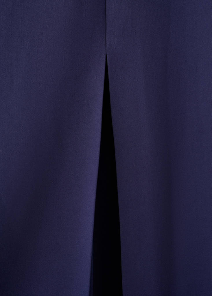 V-neckline long dress — Night Blue