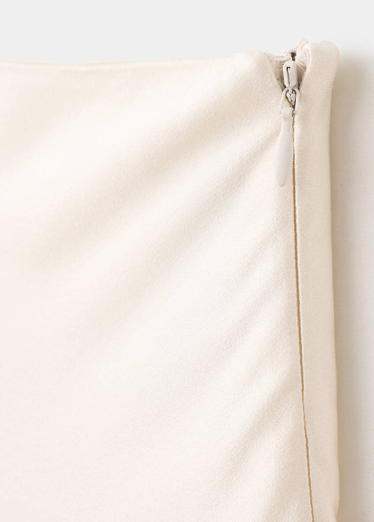Satin maxi-skirt — Ecru