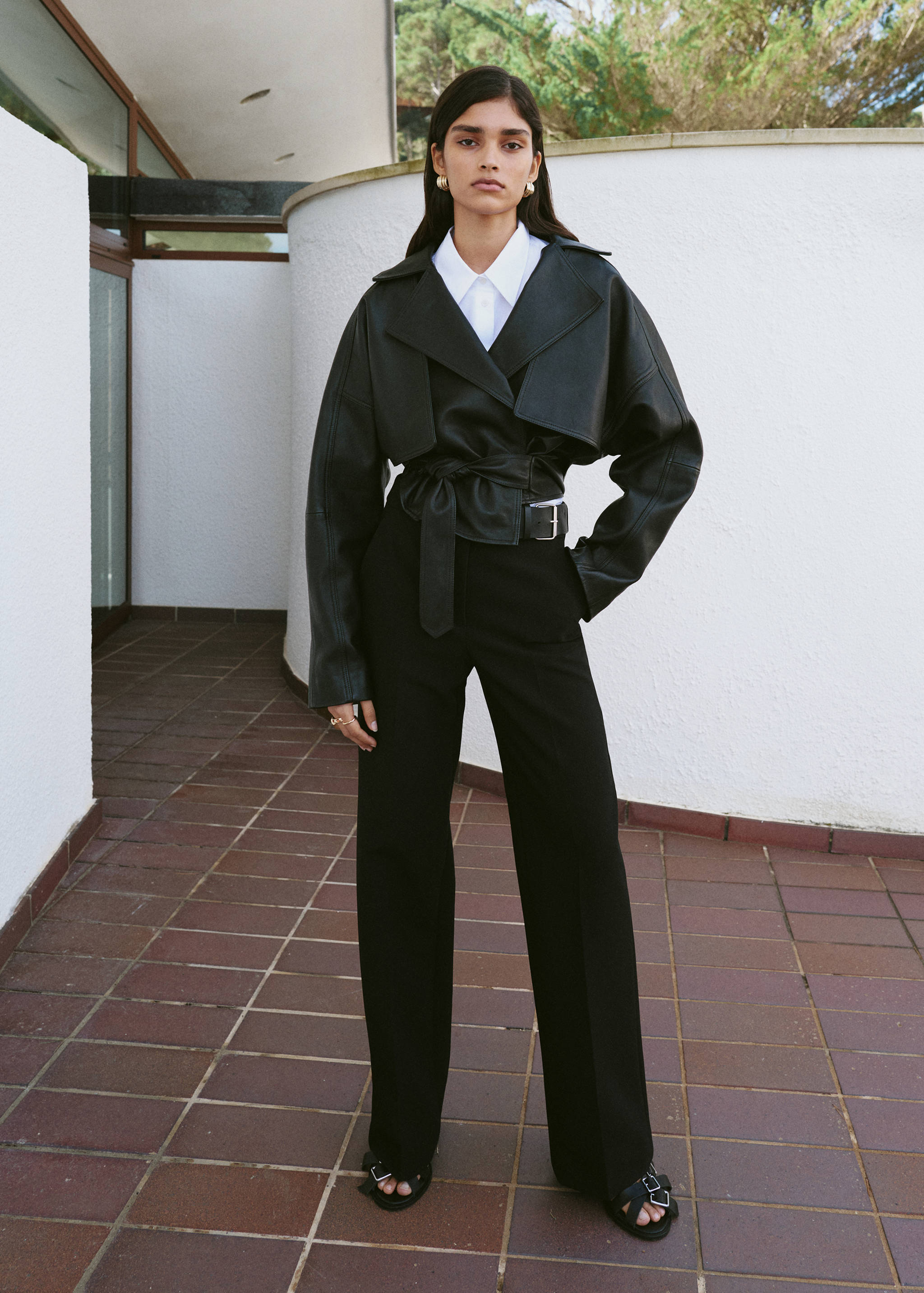 Belt straight-fit trousers - General plane