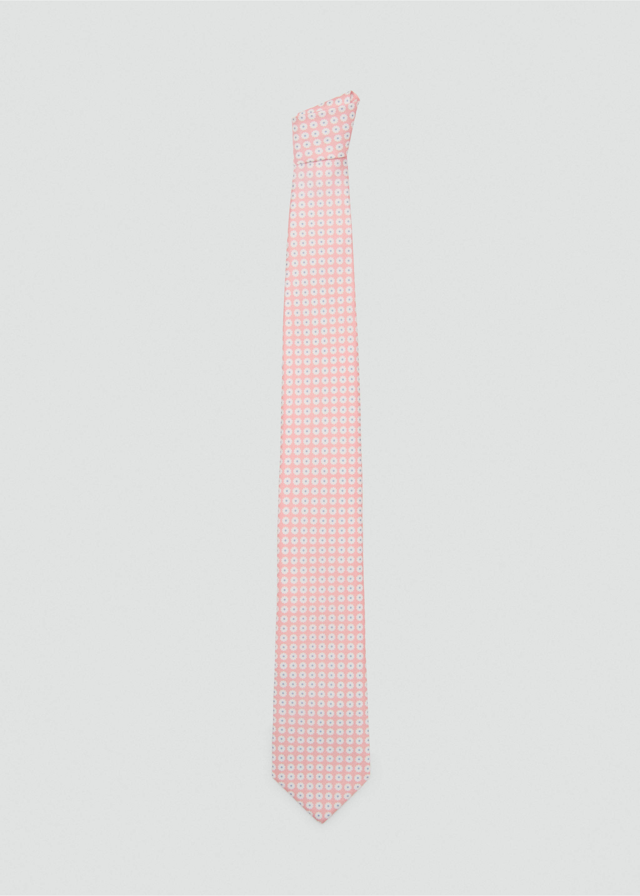 Cravate 100 % soie imprimé fleurs - Article sans modèle, Rose pastel. Ref: 27075998-00.