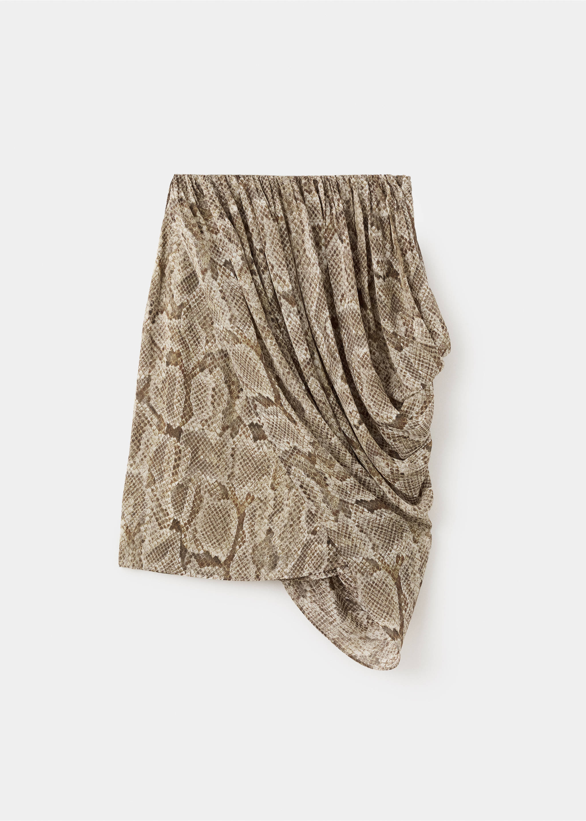 Midikjol med animal print - Artikel utan modell, Khaki. Ref: 27076000-00.