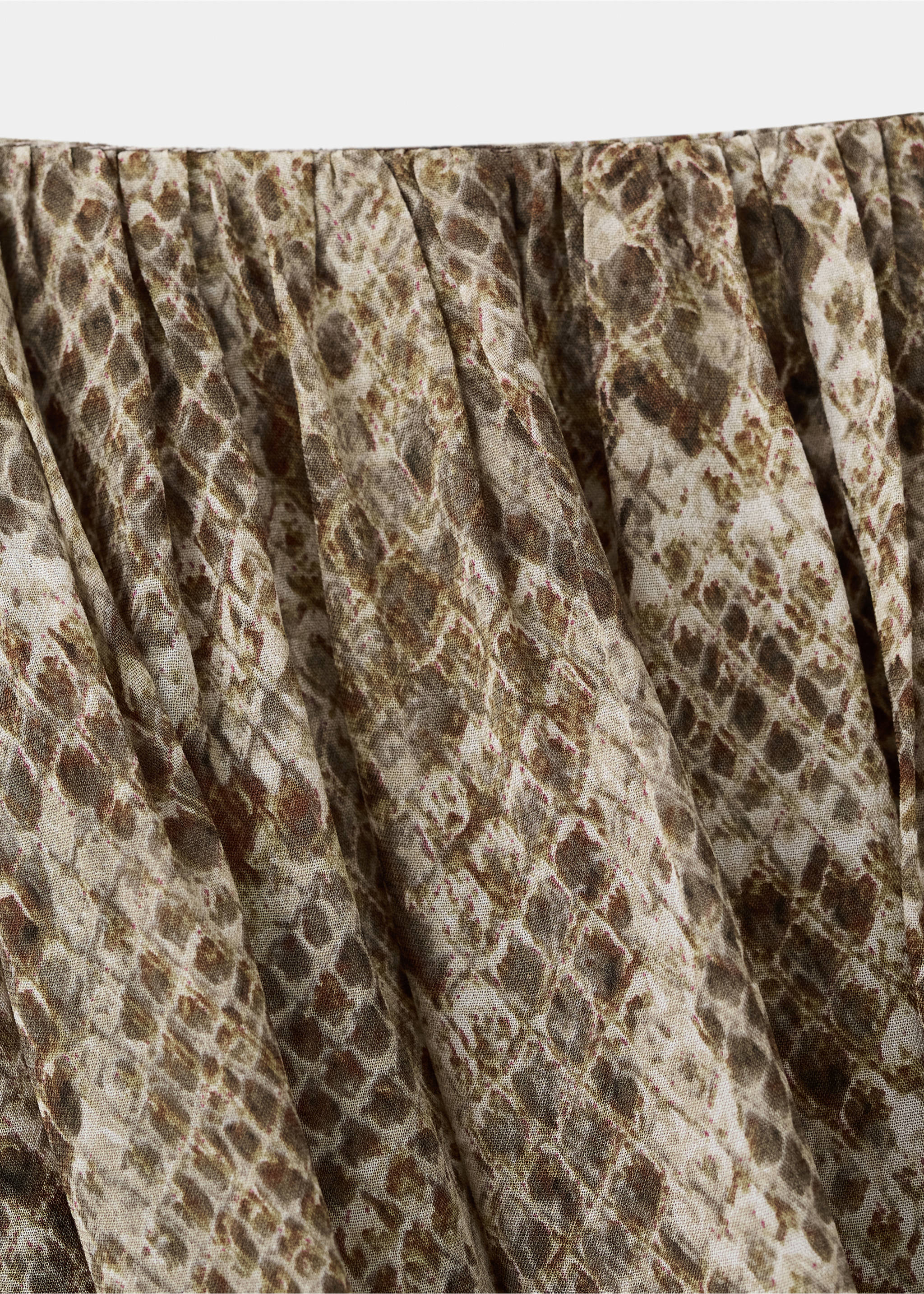 Midikjol med animal print - Detaljer om artikeln 0, Khaki. Ref: 27076000-00.