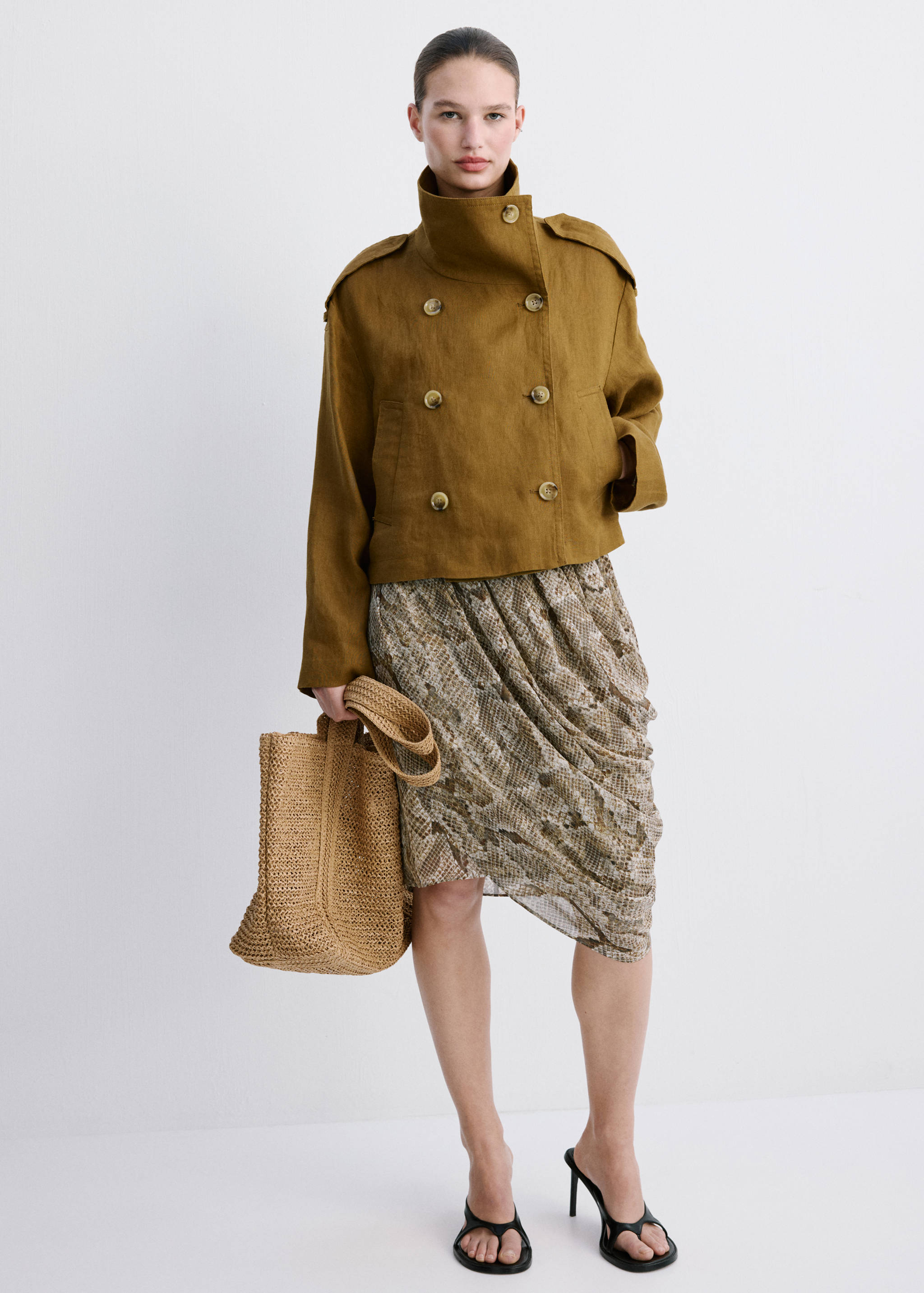 Animal-print midi-skirt - General plane