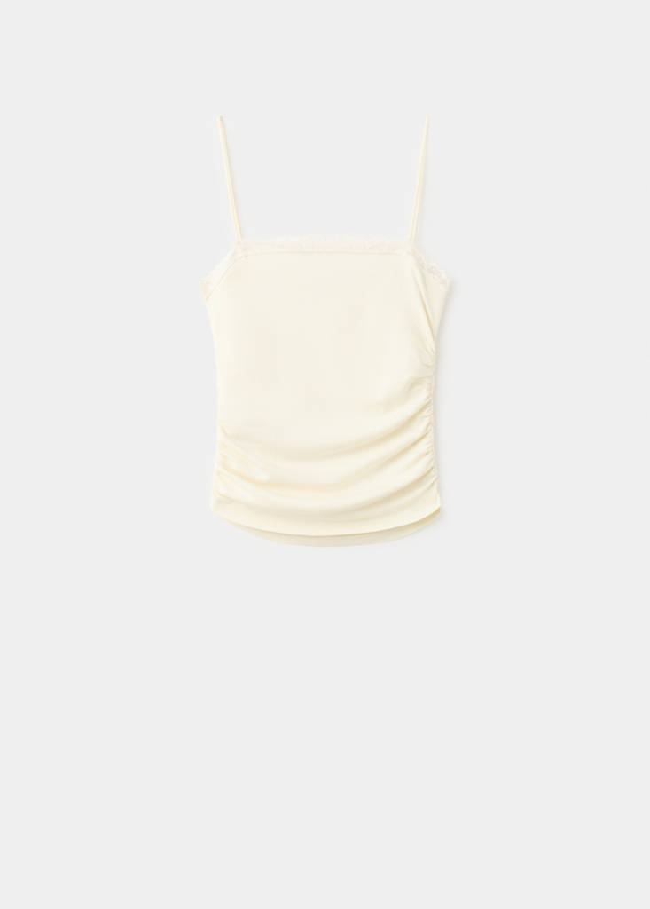 Top with lace neck — Vanilla
