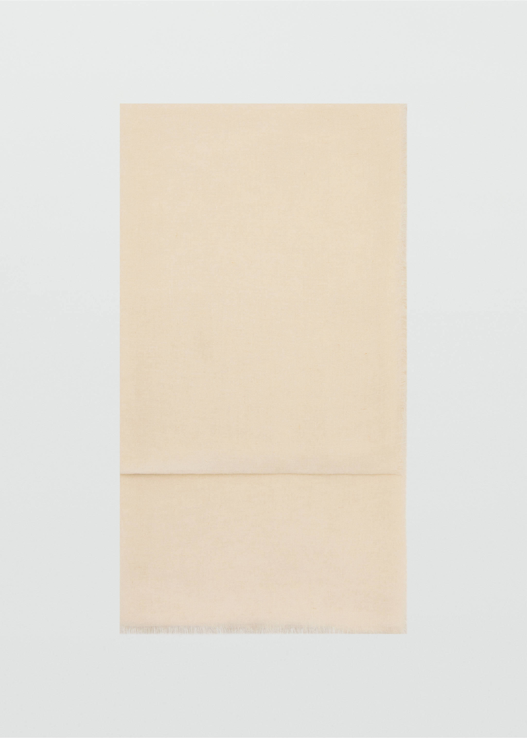Frayed edge linen scarf - Article without model, Ecru. Ref: 27076336-00.