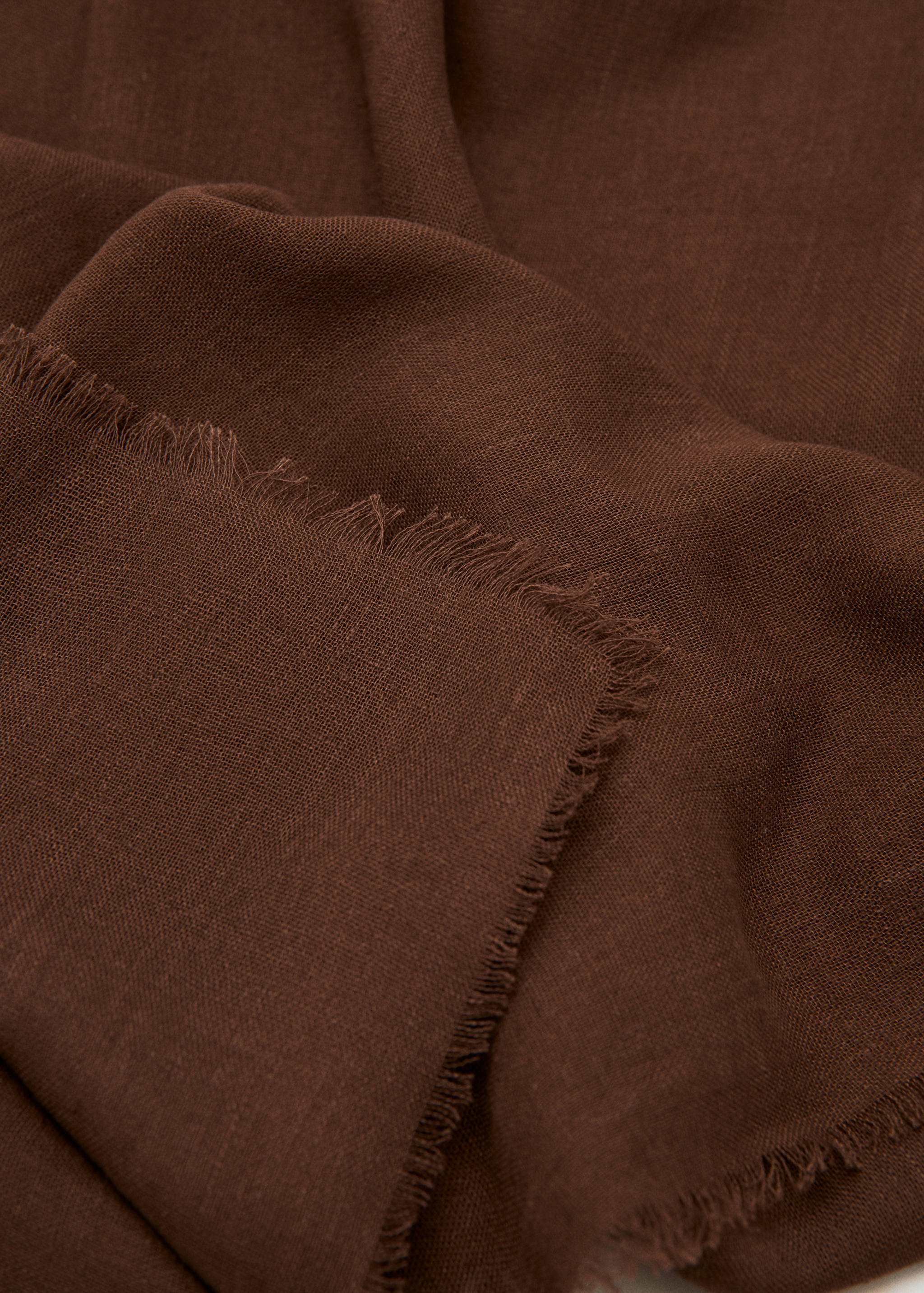 Frayed edge linen scarf - Medium plane