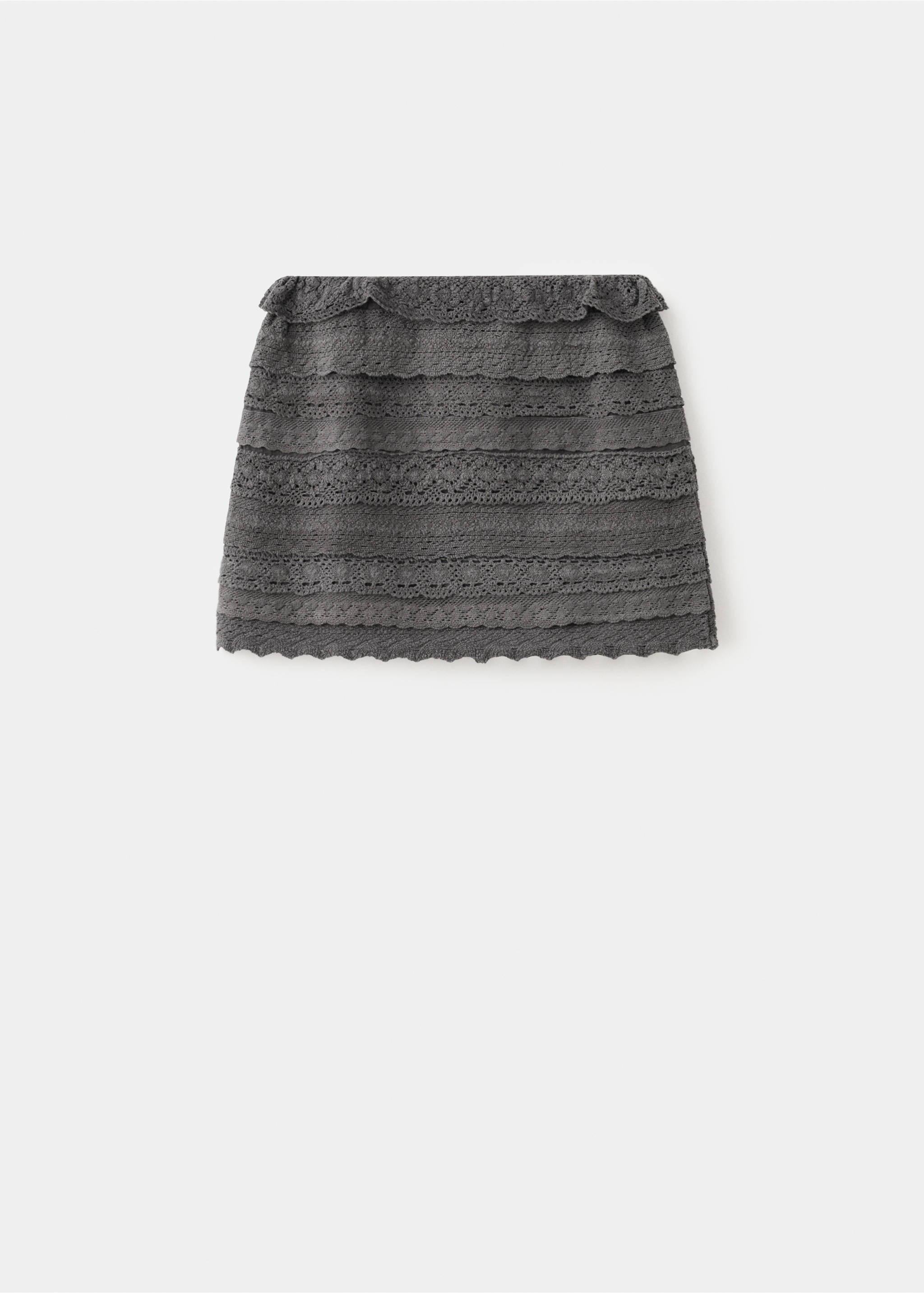 Crochet ruffle skirt - Article without model, Charcoal. Ref: 27076337-00.
