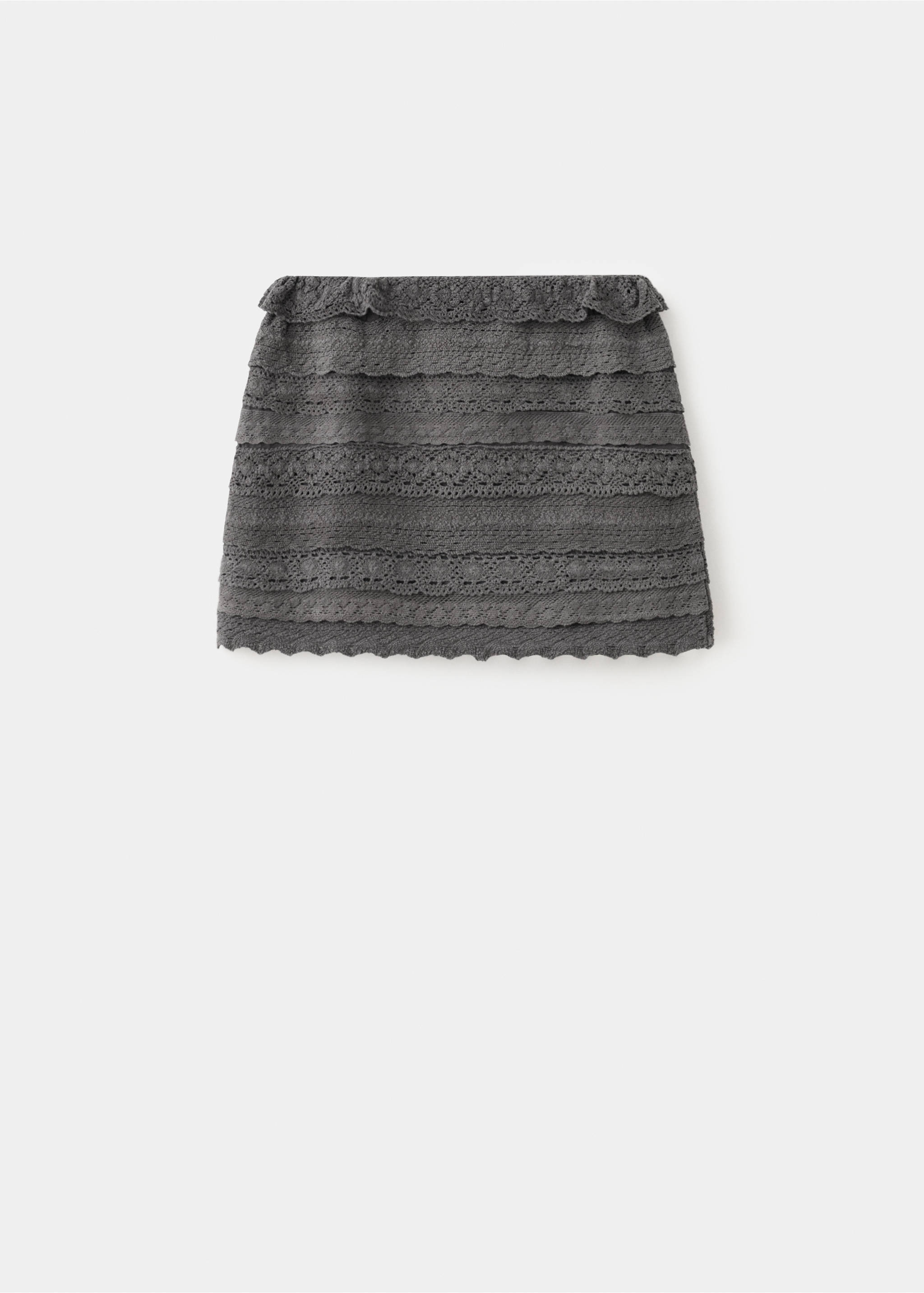 Crochet ruffle skirt - Reverse of the article, Charcoal. Ref: 27076337-00.