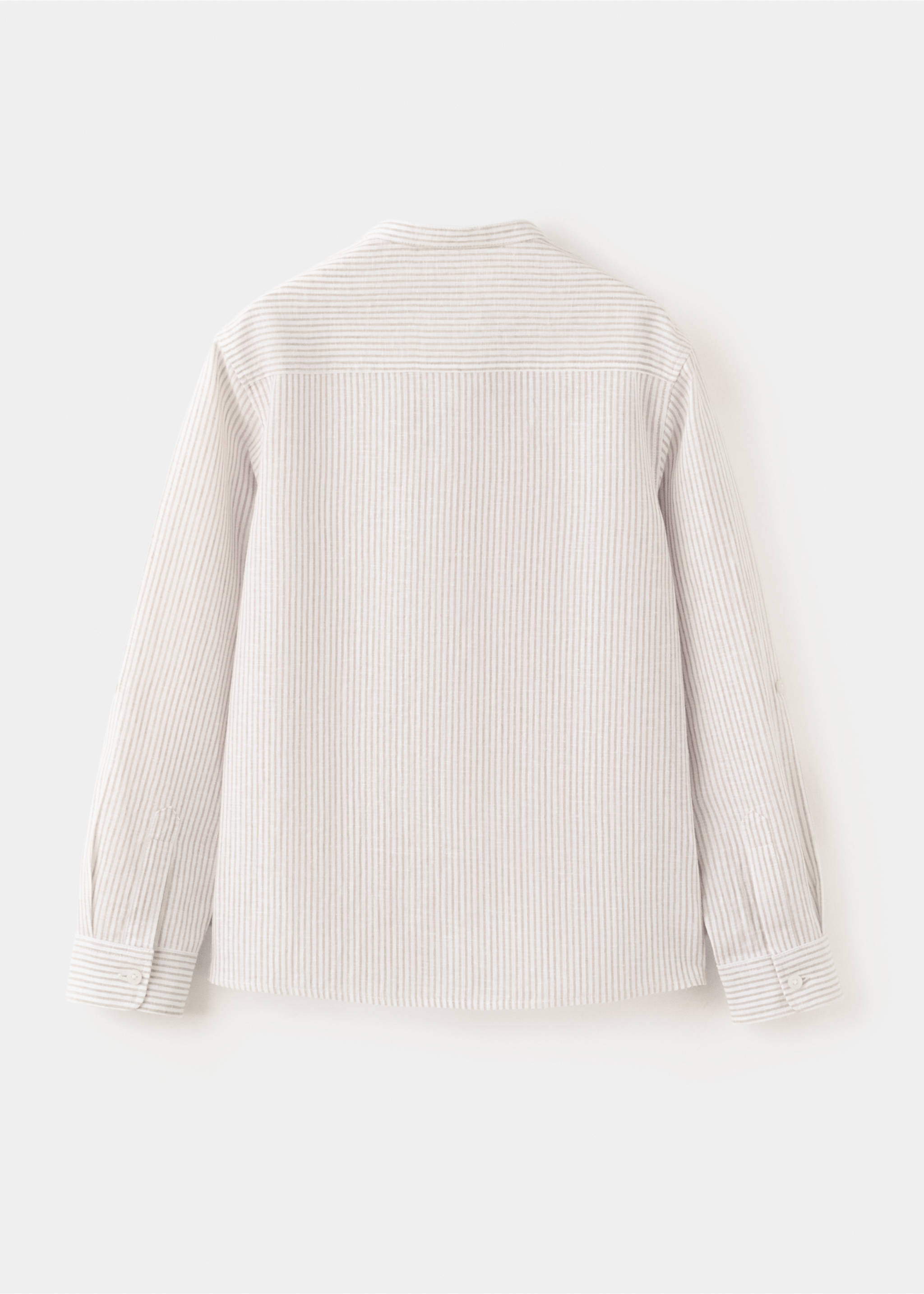 قميص مخطط من الكتان - الجهة الخلفية للمنتج, رملي. Ref: 27076338-00.
