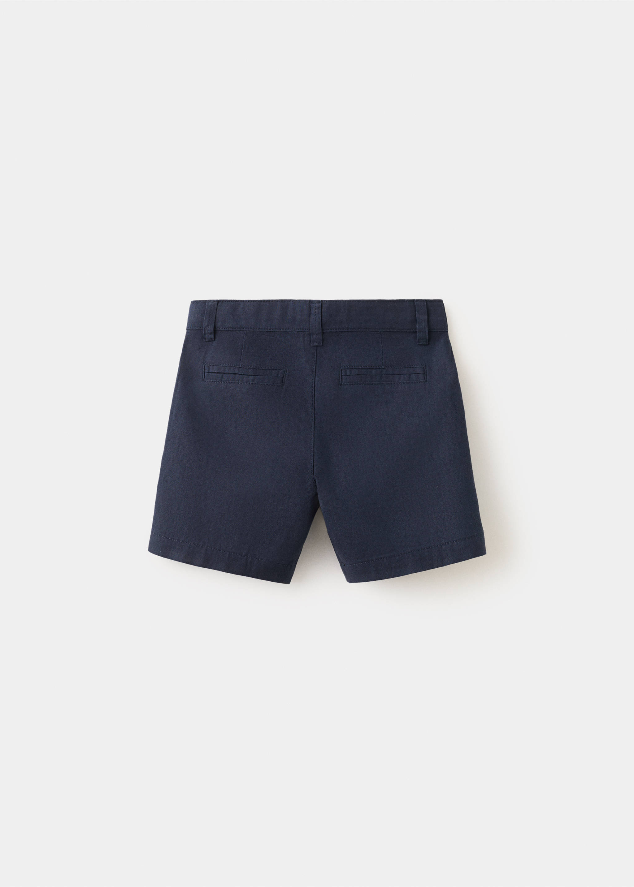 Bermudas lino - Reverso del artículo, Azul marino. Ref: 27076339-00.